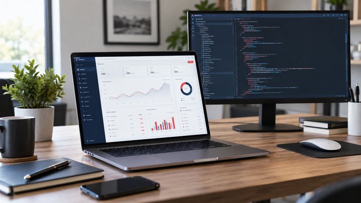 Web application dashboard development workspace